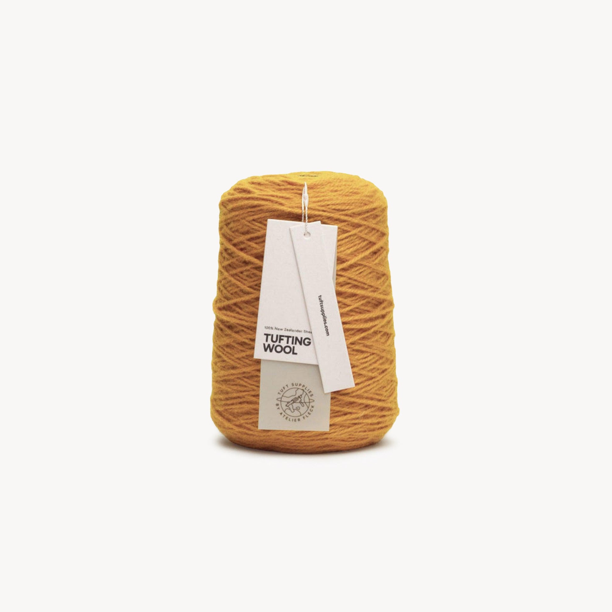 vibrant gold 100% New Zealand Wool Tufting Yarn 500g cone – durable 3-ply rug making yarn