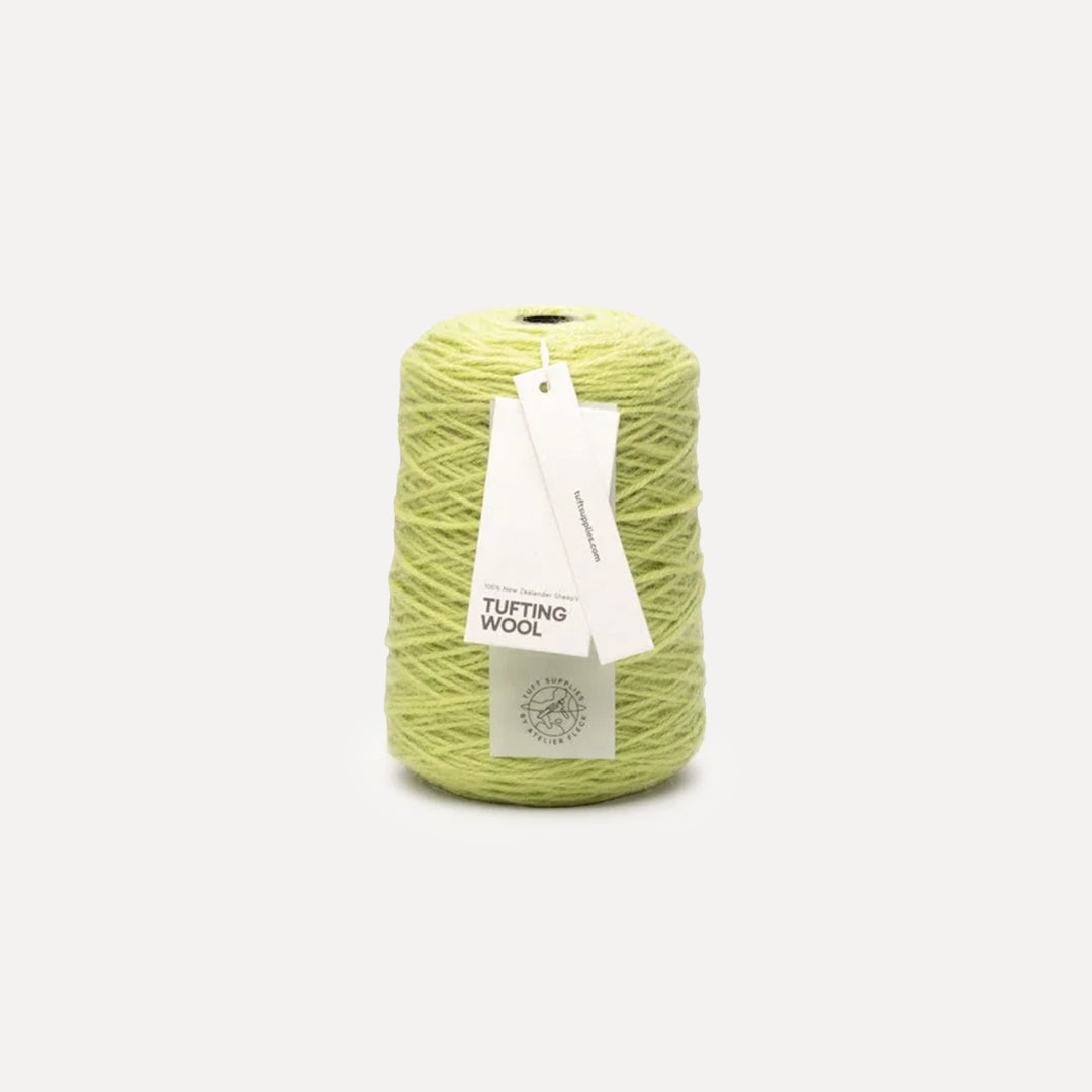 lime zest 100% New Zealand Wool Tufting Yarn 500g cone – durable 3-ply rug making yarn