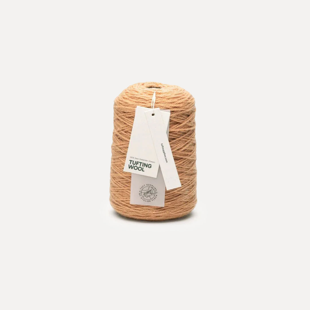 vibrant gold 100% New Zealand Wool Tufting Yarn 500g cone – durable 3-ply rug making yarn