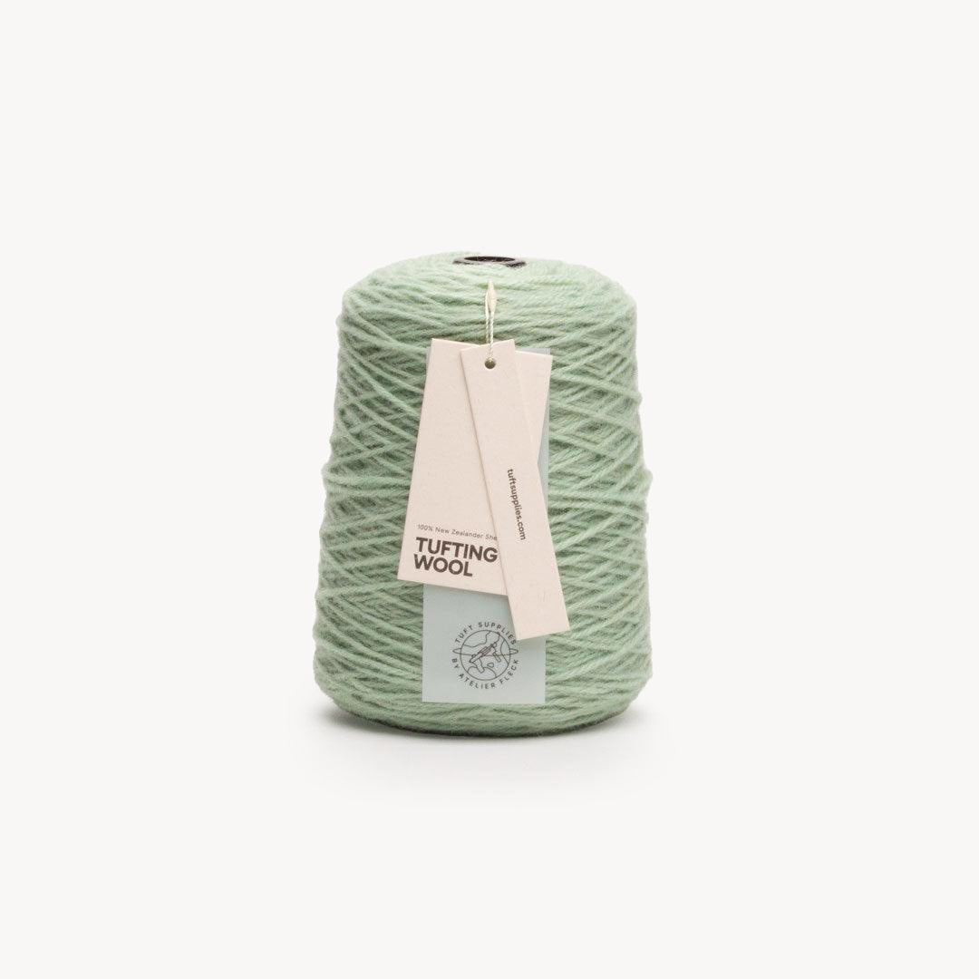 dusty green 100% New Zealand Wool Tufting Yarn 500g cone – durable 3-ply rug making yarn