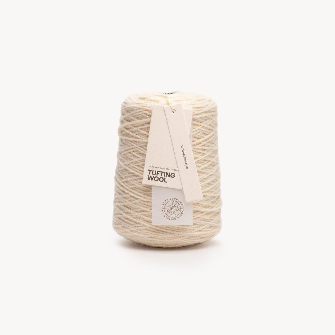 cream beige 100% New Zealand Wool Tufting Yarn 500g cone – durable 3-ply rug making yarn