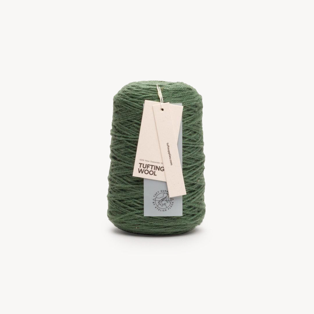 sage green 100% New Zealand Wool Tufting Yarn 500g cone – durable 3-ply rug making yarn