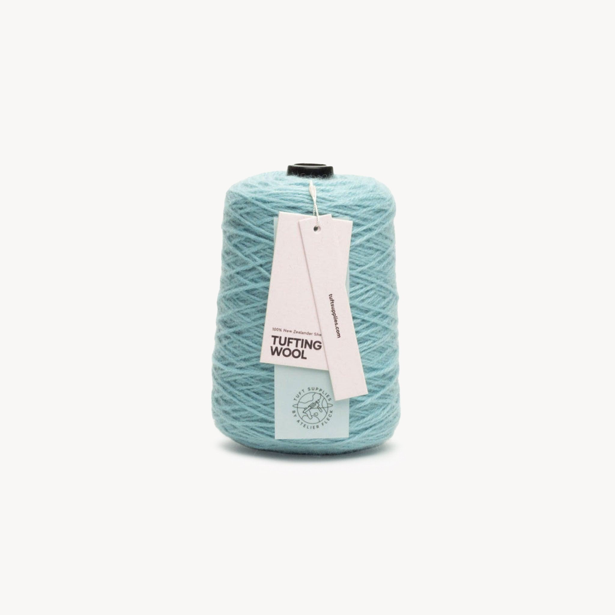 dusty blue 100% New Zealand Wool Tufting Yarn 500g cone – durable 3-ply rug making yarn